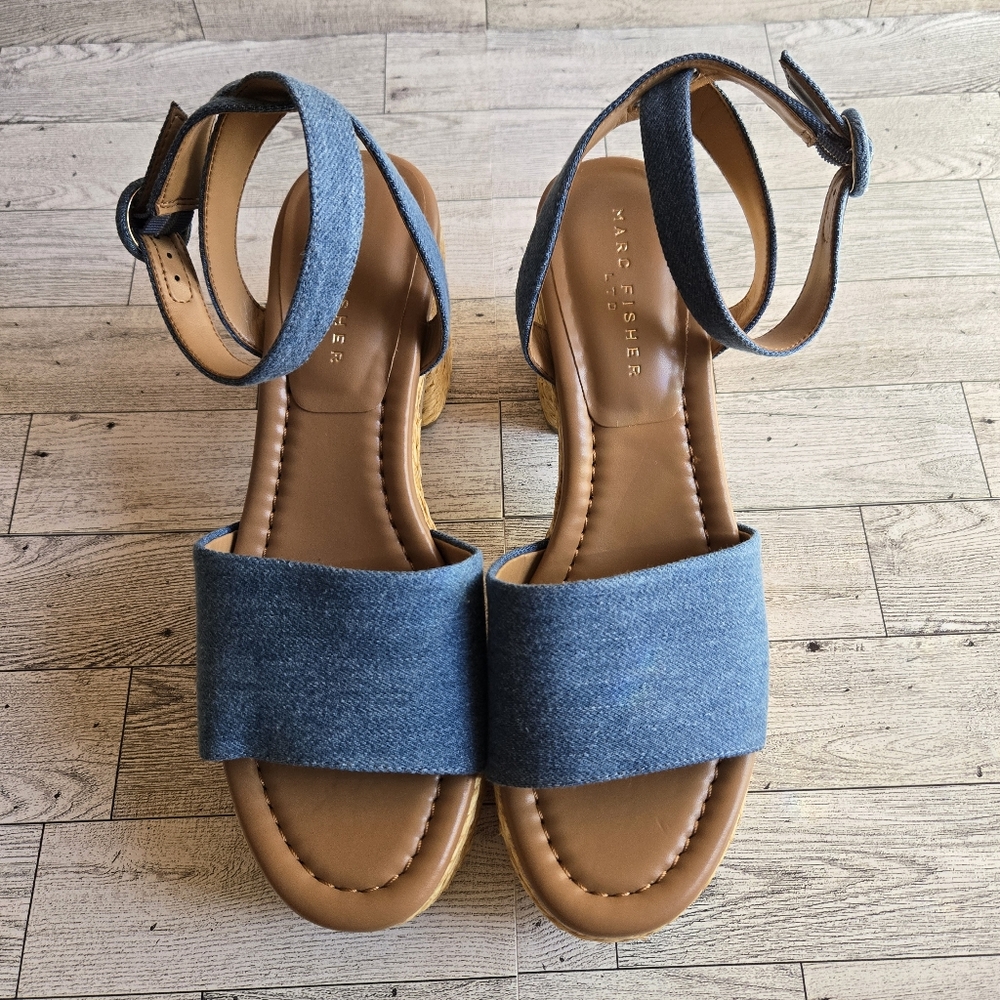 Marc Fisher Palyca Denim Platform Espadrille Sandal - Picture 6 of 6